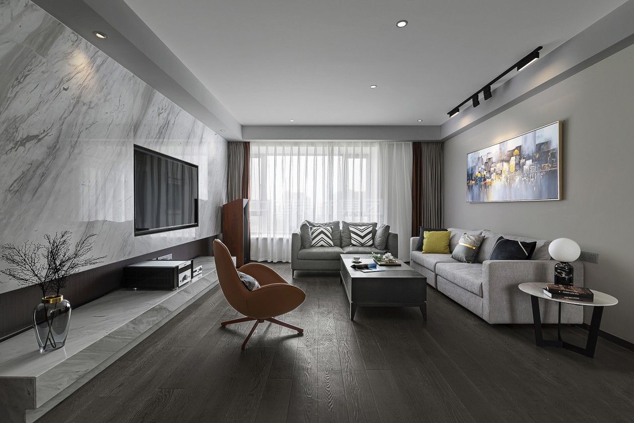 區(qū)黨委109㎡現代風格案例